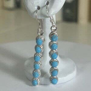 💎 Turquoise Delicate Drop Earrings - Unique Handmade Sterling Silver Jewelry